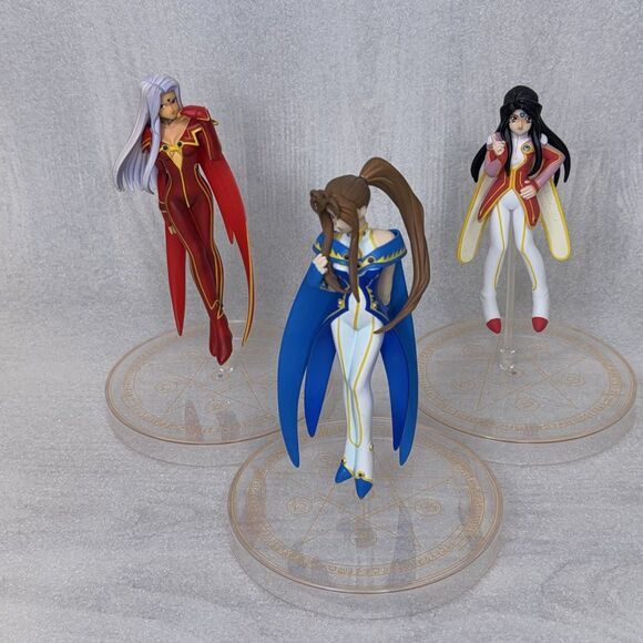 Ah! My Goddess Figure Set of 3, Belldandy Urd Skuld w/ Stands (No Box) *READ - Picture 1 of 16